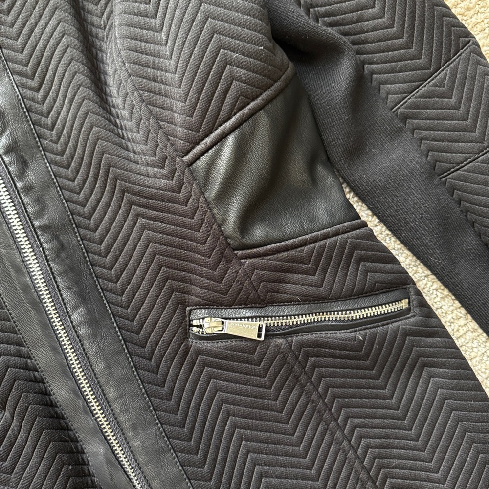 Bcbgeneration Black Dress Coat With Hood And Leat… - image 4